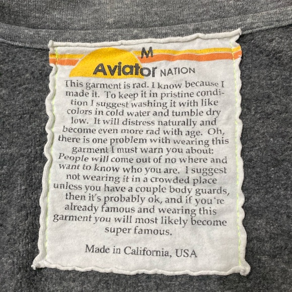 ❤️ Aviator Nation Rainbow Zip Sweater Pullover Size Medium - Picture 5 of 10